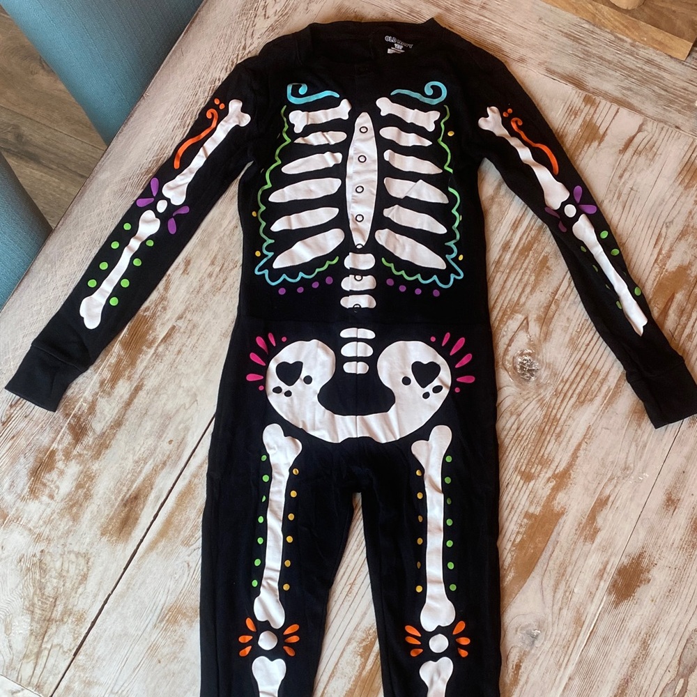 Old Navy Unisex Black Skeleton Kids Onesie/Pajamas
